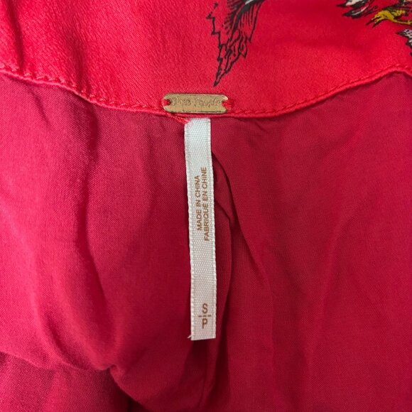 Free People Womens Kimono Size S Asymmetric Fairy Boho Oversize Midi Artsy Flowy - Picture 7 of 14